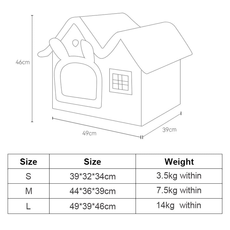 Cottage Pet House — Cozy Plush Retreat for Cats & Dogs